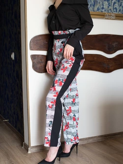 Брюки Бловди 0473_2 цветочный принт Брюки Бловди 0473_2 цветочный принт