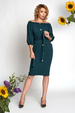 Платье Элла 0362_2 тёмно-зелёное Платье Элла 0362_2 тёмно-зелёное
