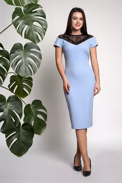 Платье Аделина 0309_6 Голубое Платье Аделина 0309_6 Голубое